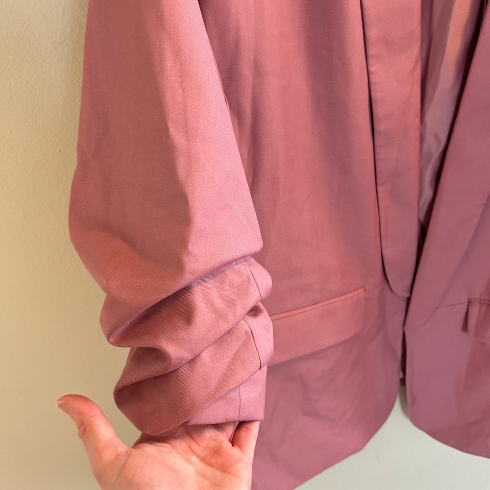 Mare Mare x Anthropologie Cinch Sleeve Blazer Mauve Size 2X Plus Dusty Rose Pink - Picture 7 of 10